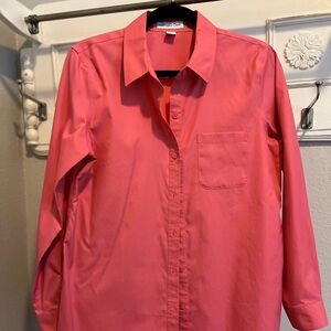 Coldwater creek  salmon long sleeve  cotton shirt